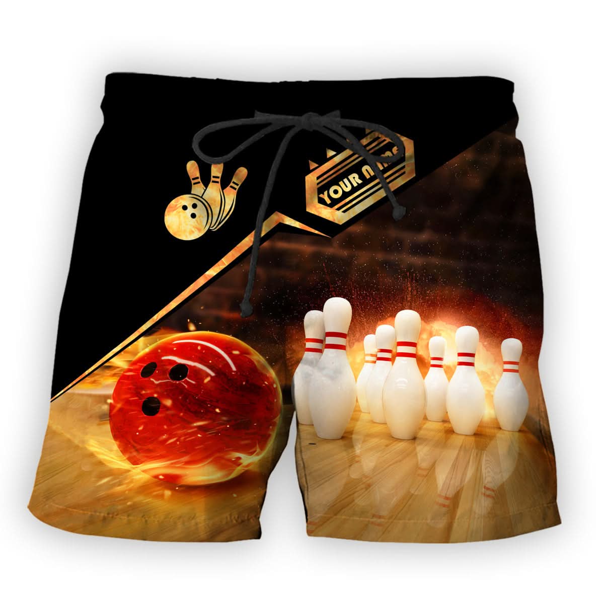 Personalized Name Bowling Fire All Over Printed Unisex Shirt