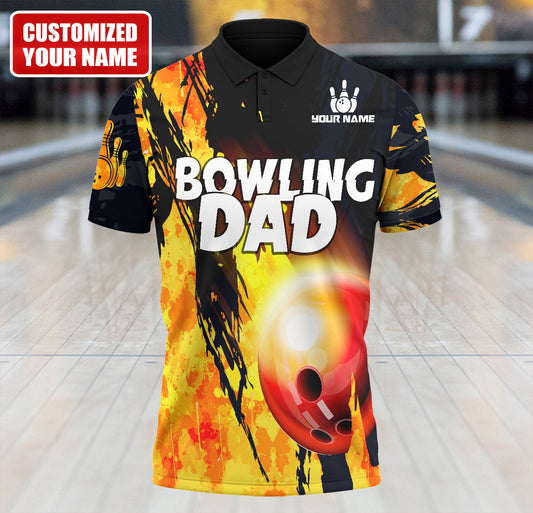 Personalized Name Bowling Dad All Over Printed Unisex Shirt