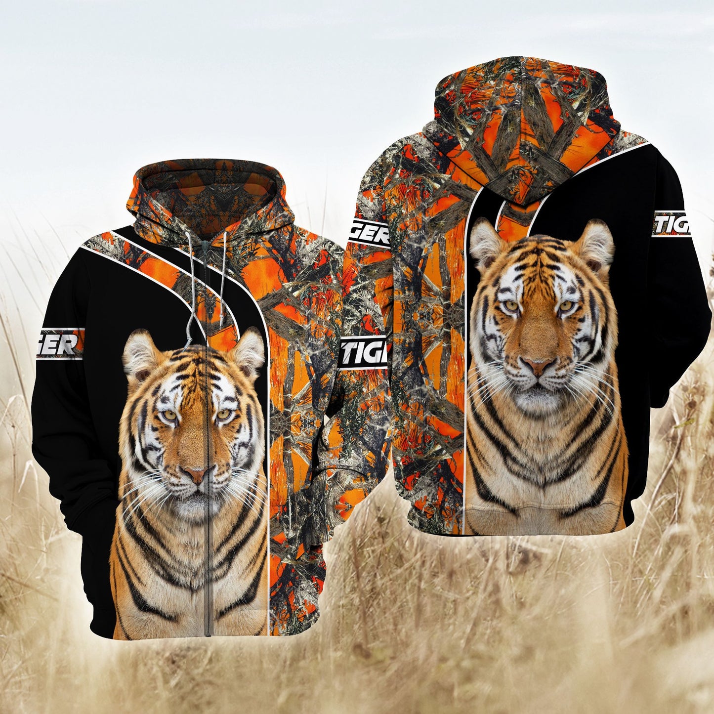 Tiger Camo Pattern All Over Printed Unisex Shirt