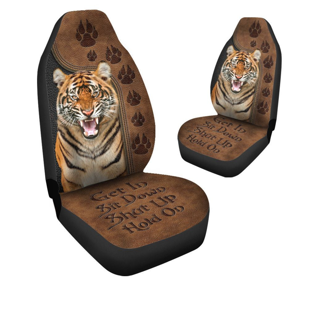 Tiger Hold on Funny Car Seat Covers