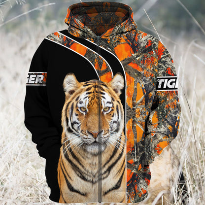 Tiger Camo Pattern All Over Printed Unisex Shirt