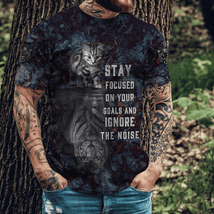 Personalized Name Cat Mirror Tiger All Over Printed Unisex Shirt
