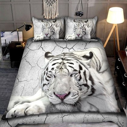 White Tiger Sleep All Over Printed Bedding Set Q230904