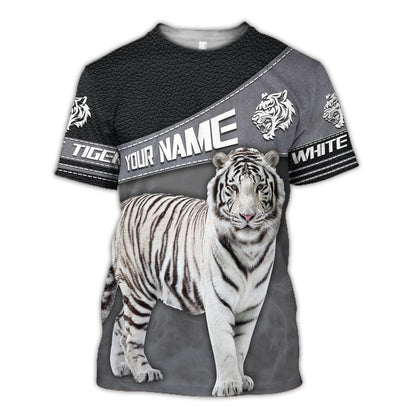 Personalized Name White Tiger 4 All Over Printed Unisex Shirt
