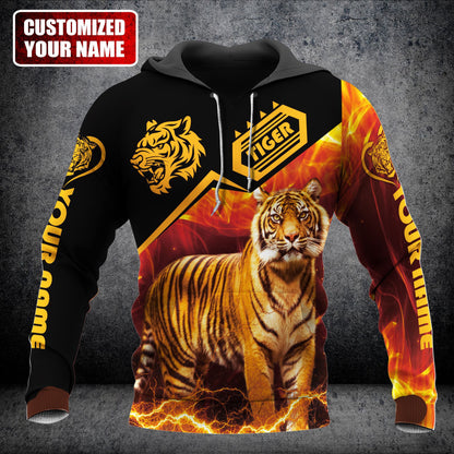 Personalized Name Tiger All Over Printed Unisex Shirt