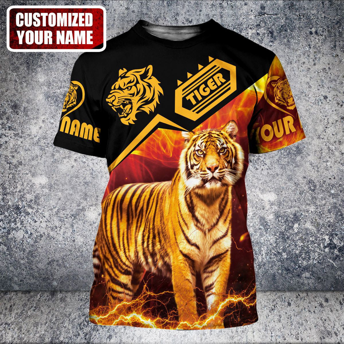 Personalized Name Tiger All Over Printed Unisex Shirt