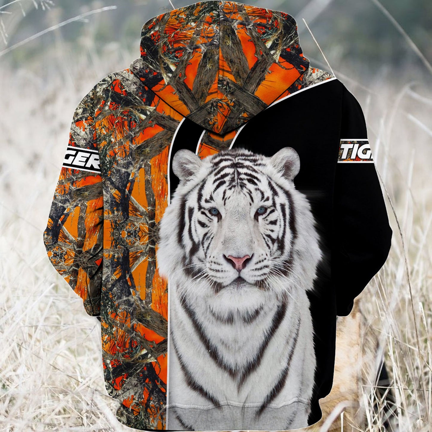 White Tiger Camo Pattern All Over Printed Unisex Shirt