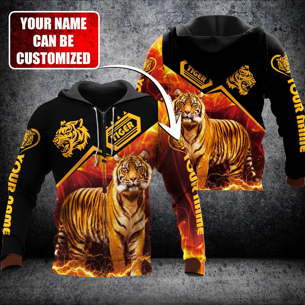 Personalized Name Tiger All Over Printed Unisex Shirt