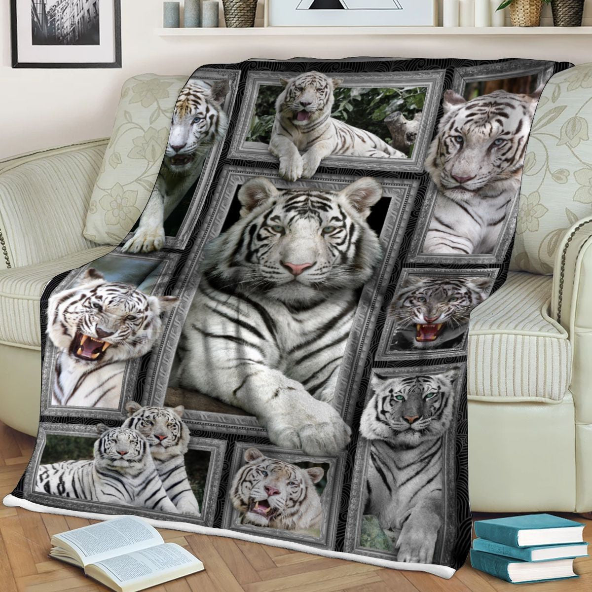 White Tiger 3D Fleece Blanket