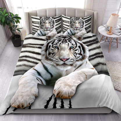Cool White Tiger V2 All Over Printed Bedding Set Q130903
