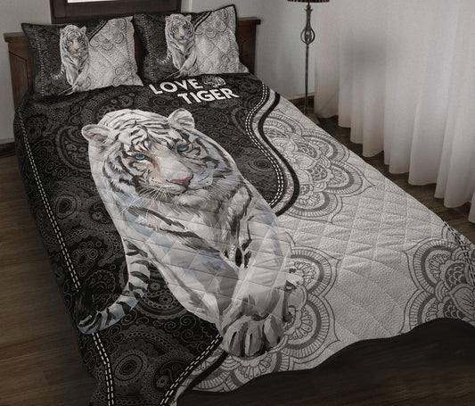 Mandala Love Tiger Quilt Bedding Set