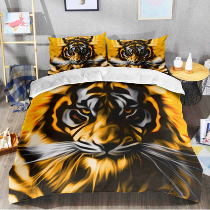 Tiger Face Art All Over Printed Bedding Set
