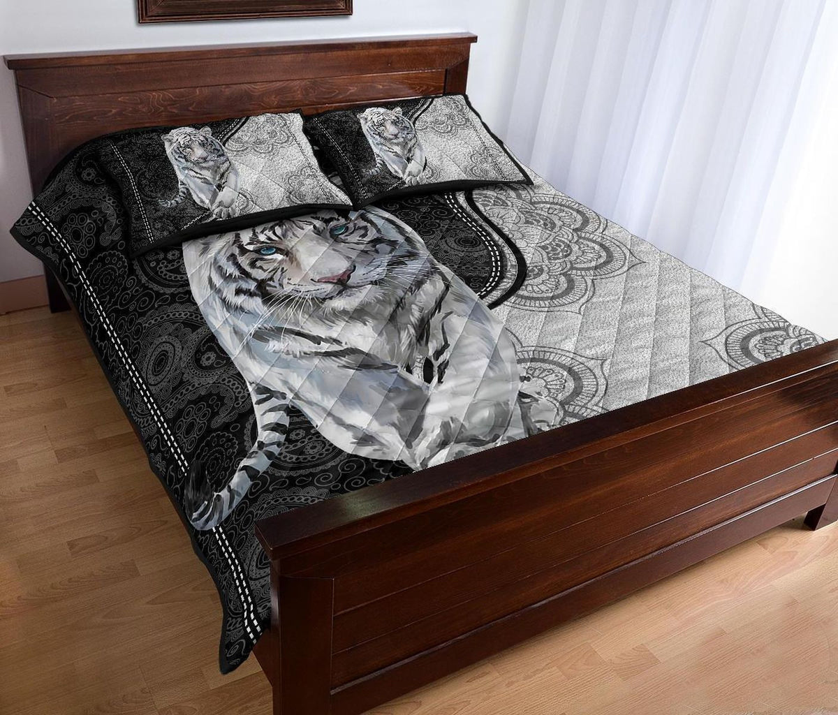 Mandala Love Tiger Quilt Bedding Set