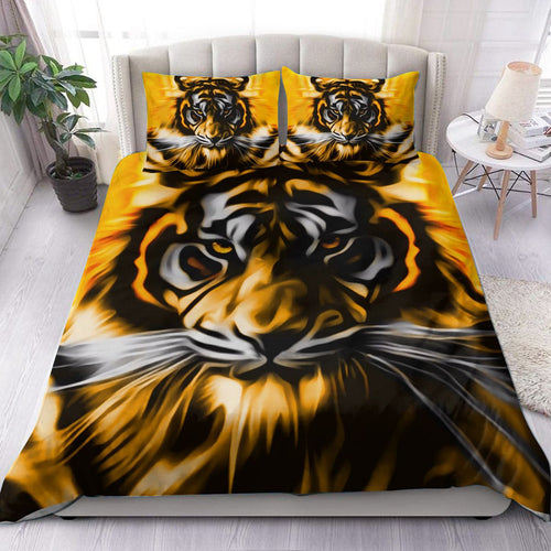 Tiger Face Art All Over Printed Bedding Set
