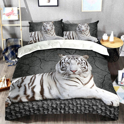 White Tiger Lie All Over Printed Bedding Set