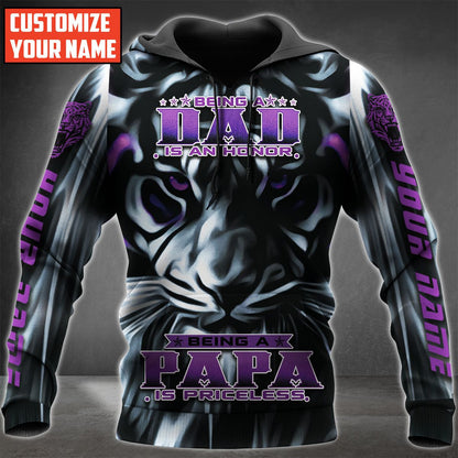 Personalized Name Tiger Being Papa Is Priceless All Over Printed Unisex Shirt
