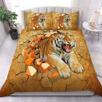 Tiger Wall Art Q2 Over Printed Bedding Set
