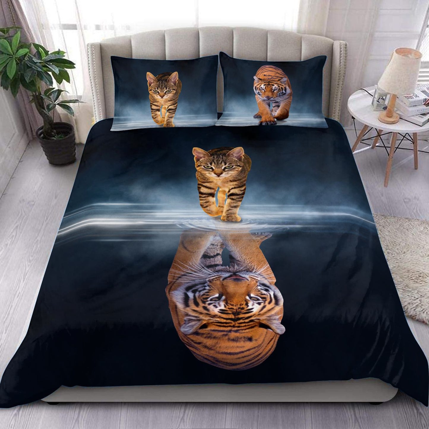 Cat Mirror Tiger All Over Printed Bedding Set
