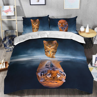 Cat Mirror Tiger All Over Printed Bedding Set