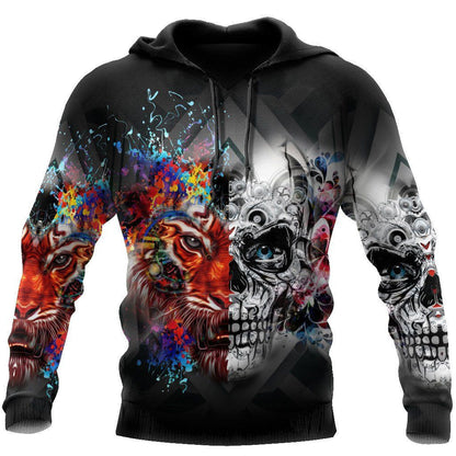 Tiger Skull Art All Over Printed Unisex Shirt