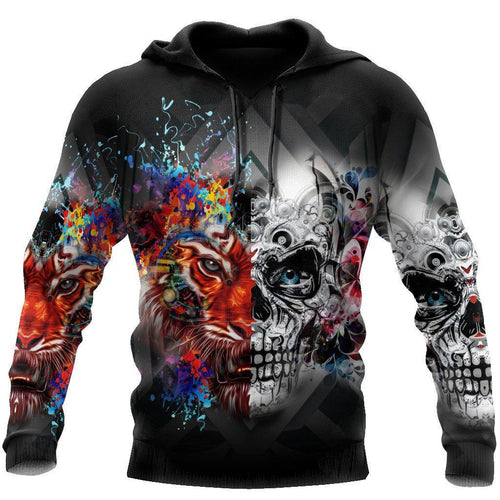 Tiger Skull Art All Over Printed Unisex Shirt