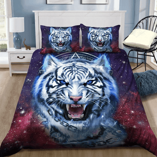 White Tiger Galaxy All Over Printed Bedding Set