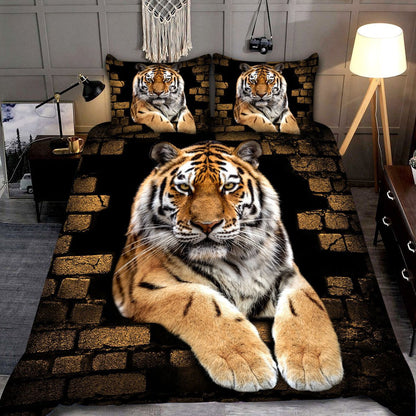 Cool Tiger Wall All Over Printed Bedding Set Q061003