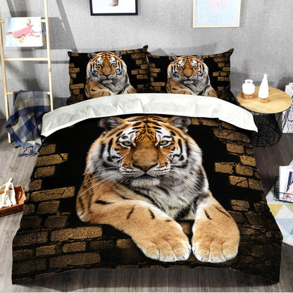 Cool Tiger Wall All Over Printed Bedding Set Q061003