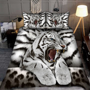 Angry White Tiger Q2 All Over Printed Bedding Set