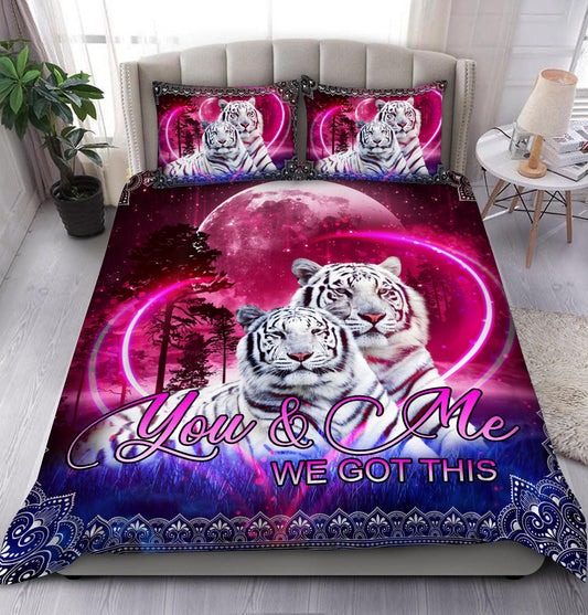 White Tiger Couple We Got This All Over Printed Bedding Set