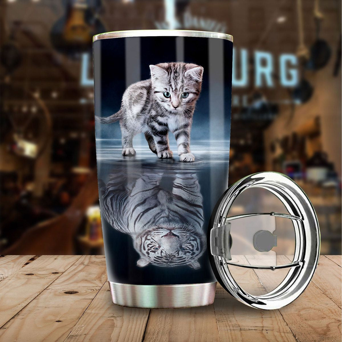 Cat Mirror Tiger Tumbler 20oz 30oz Cup