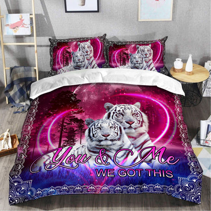 White Tiger Couple We Got This All Over Printed Bedding Set