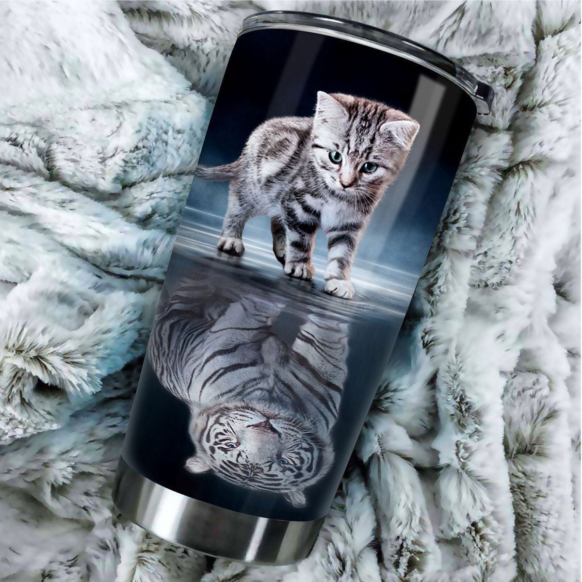 Cat Mirror Tiger Tumbler 20oz 30oz Cup