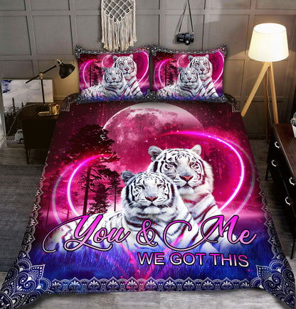 White Tiger Couple We Got This All Over Printed Bedding Set