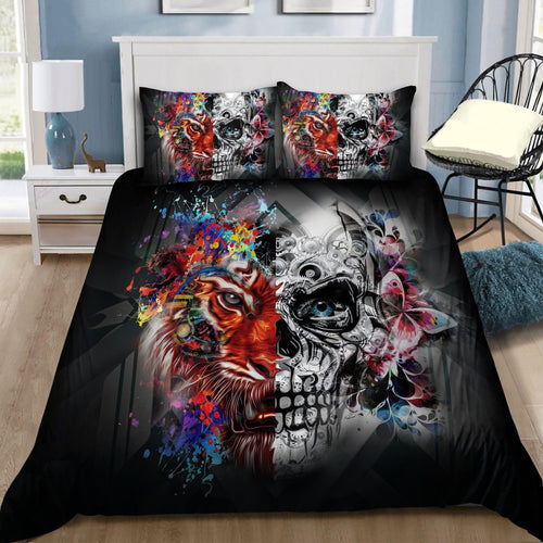 Tiger Skull Art All Over Printed Bedding Set