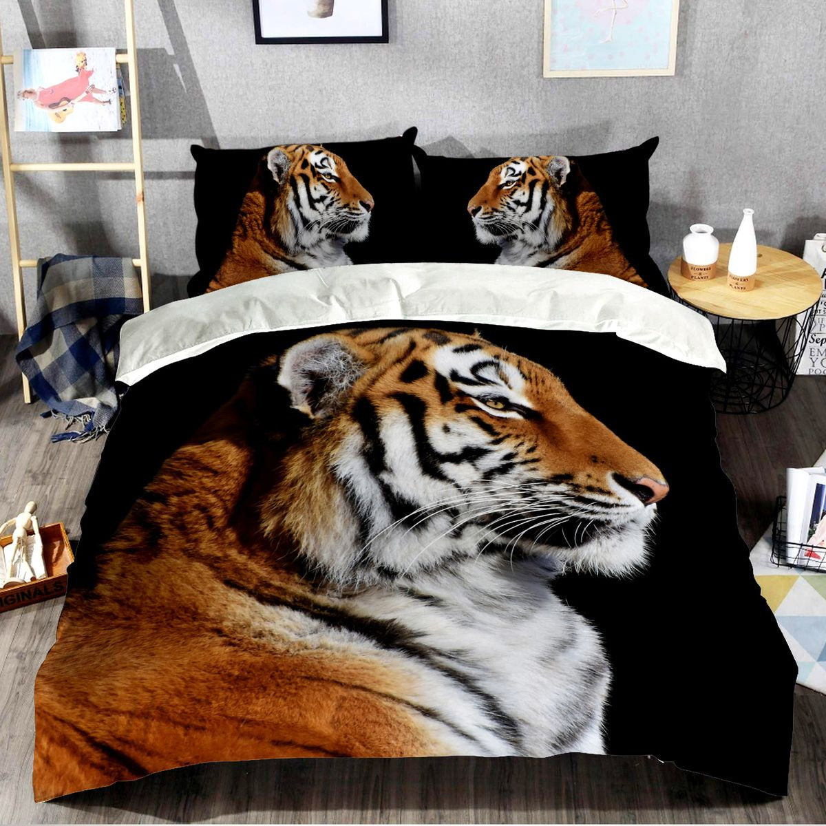 Cool Tiger Portrait All Over Printed Bedding Set