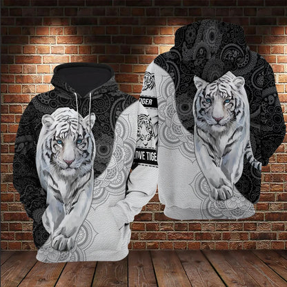 White Tiger Mandala Unisex Shirt