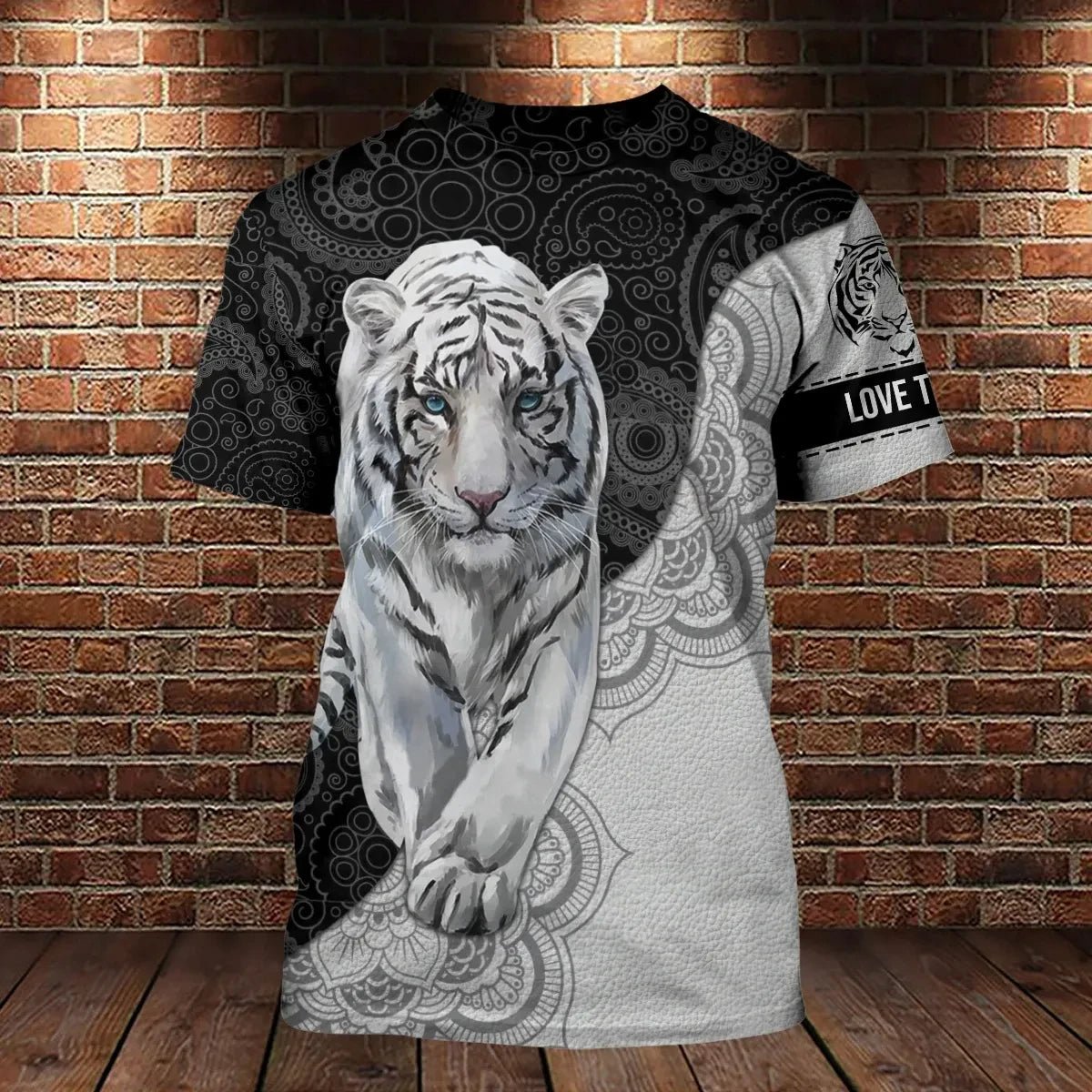 White Tiger Mandala Unisex Shirt