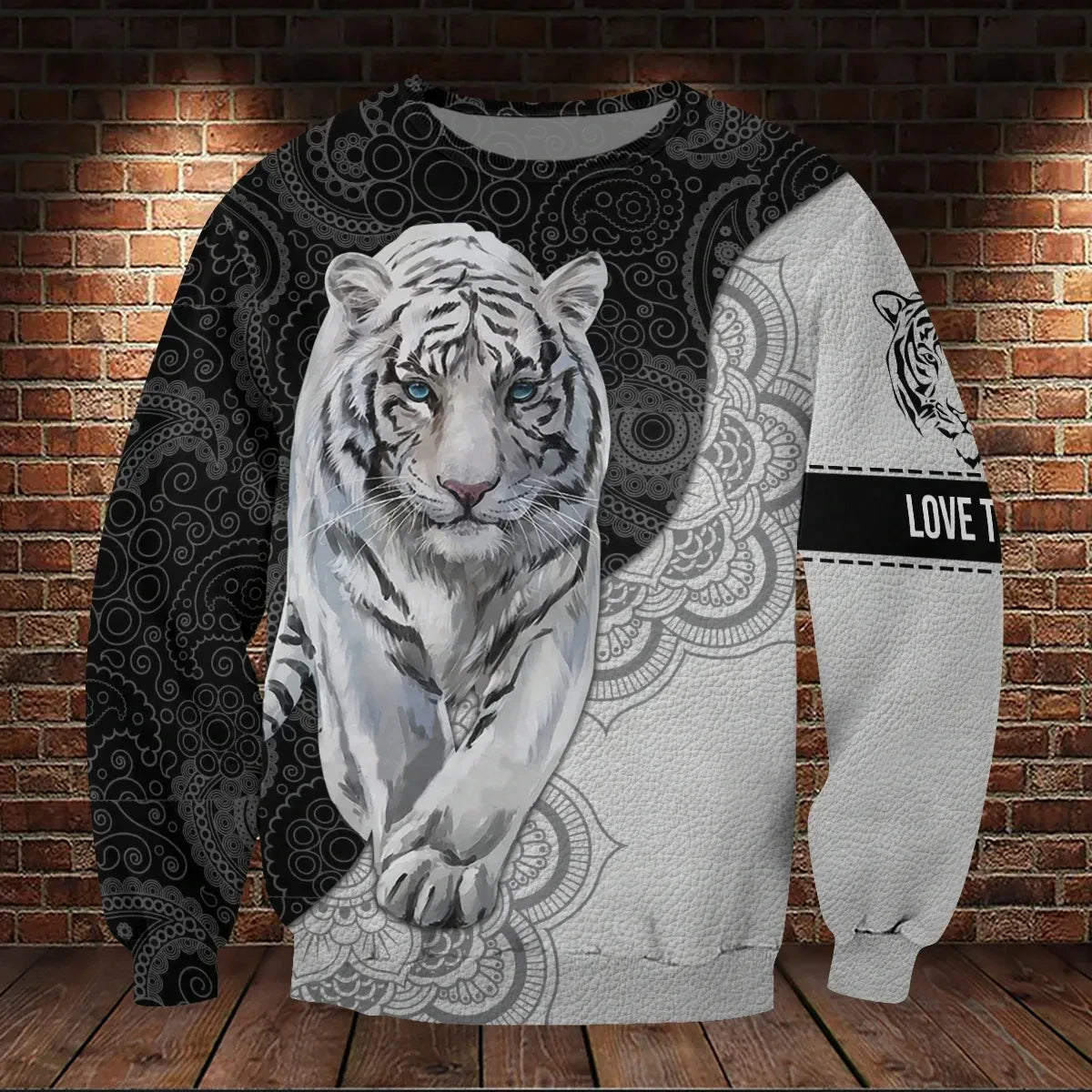 White Tiger Mandala Unisex Shirt