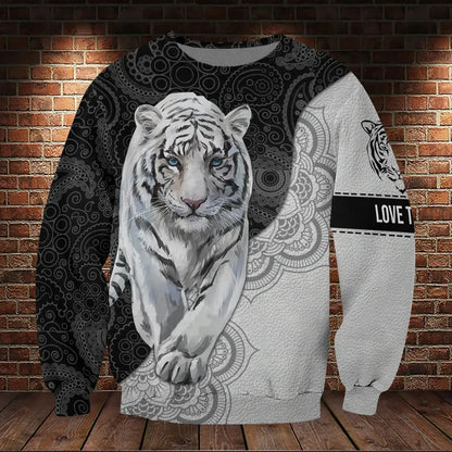White Tiger Mandala Unisex Shirt