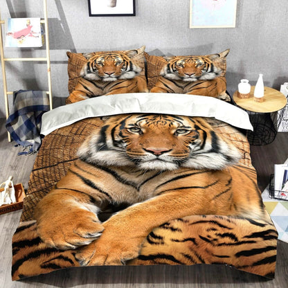 Tiger Wood Pattern All Over Printed Bedding Set