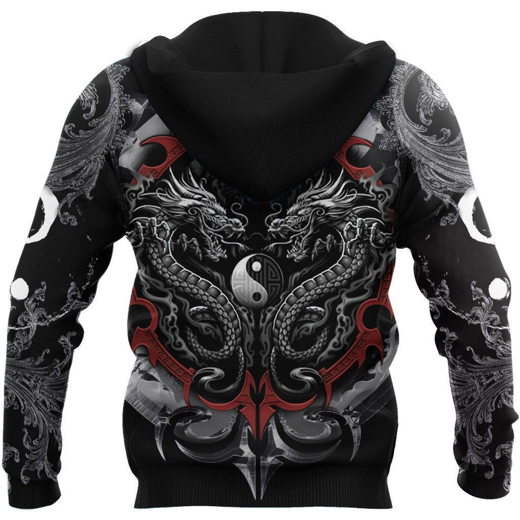 Dragon Tiger Yin And Yang Gothic Art 3D Unisex Shirt