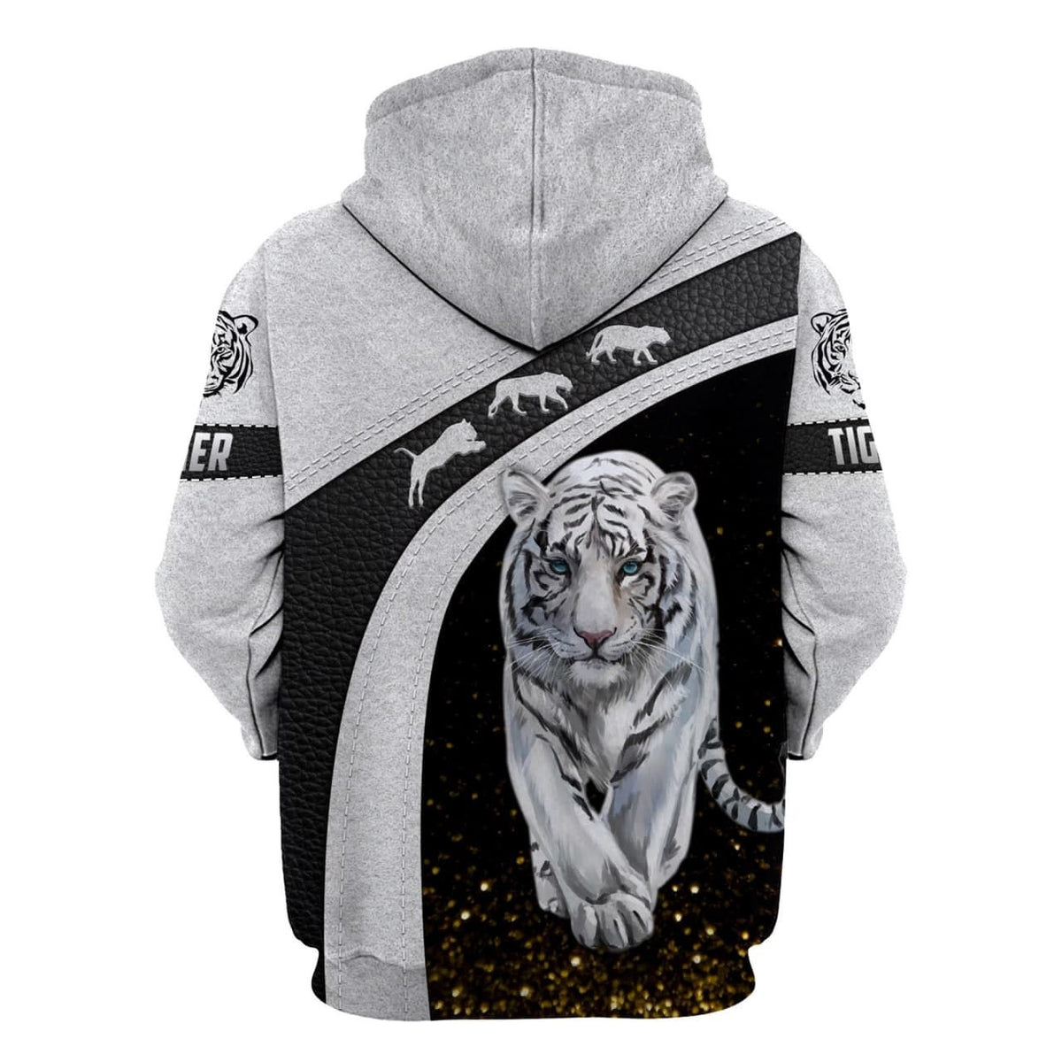 Personalized Name White Tiger Art All Over Printed Unisex Shirt