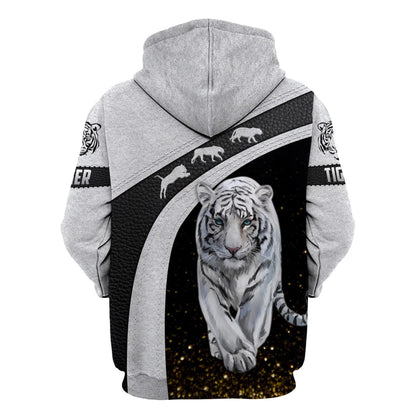 Personalized Name White Tiger Art All Over Printed Unisex Shirt