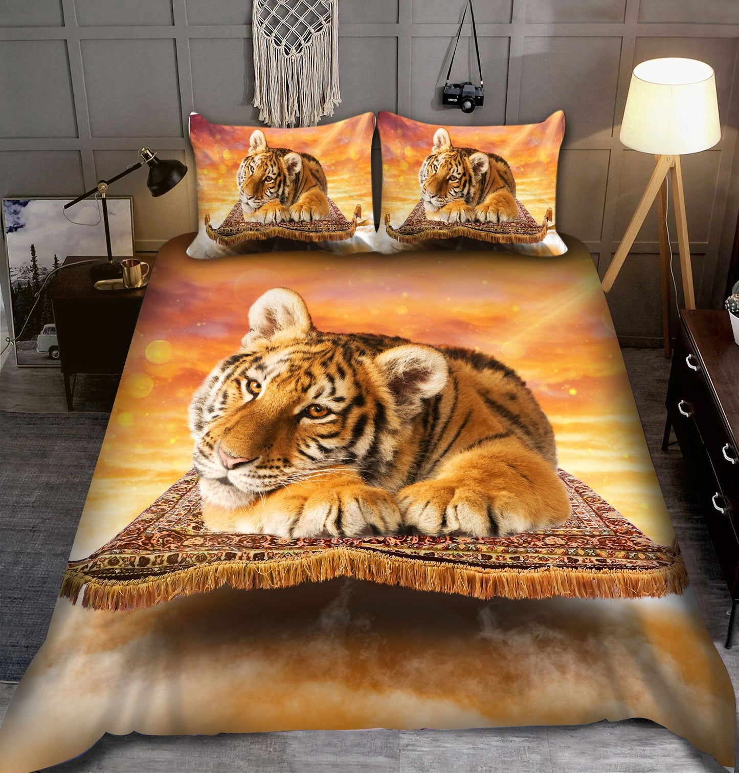 Tiger Magic Carpet All Over Printed Bedding Set