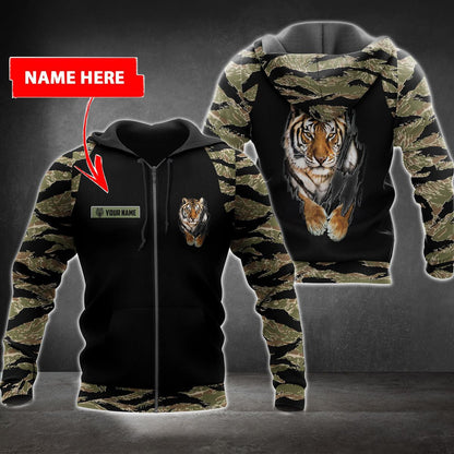 Personalized Name Tiger Camo All Over Printed Unisex Shirt