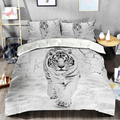 White Tiger Snow All Over Printed Bedding Set
