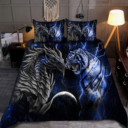 Tiger Vs Dragon All Over Printed Bedding Set