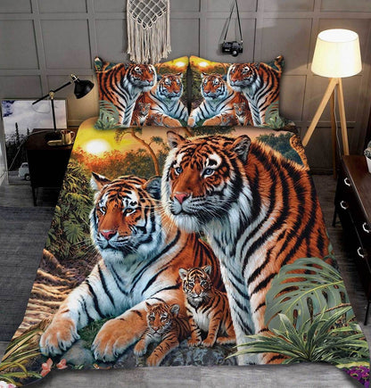 Tiger Family Wildlife All Over Printed Bedding Set