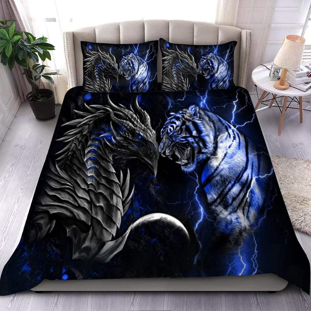 Tiger Vs Dragon All Over Printed Bedding Set